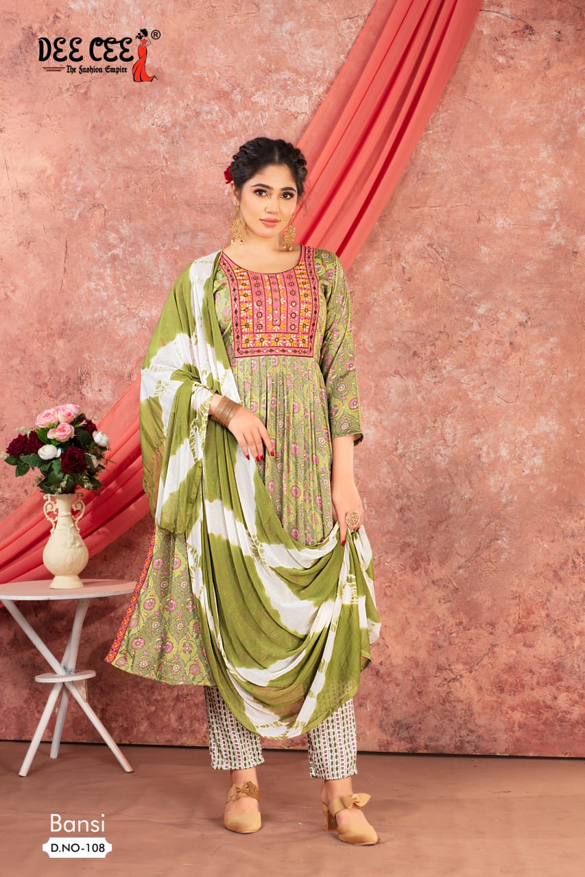 Bansi By Deecee Capsule Printed Naira Cut Kurti With Bottom Dupatta Wholesale Shop In Surat